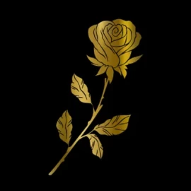 Gold Rose 602g Faux Inlay Water Slide Decal